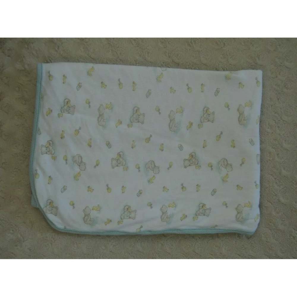 Vitamins Teddy Bear Baby Blanket Duck Chick Bottle Rattle White Blue Tan Yellow